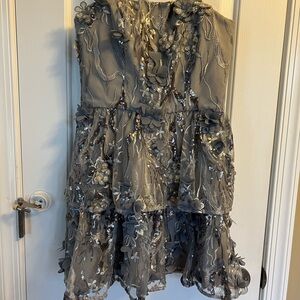 Dress the Population Gray Floral Kids Dress